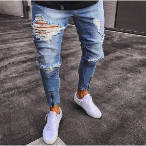 skinny jeans with zippers at ankle mens