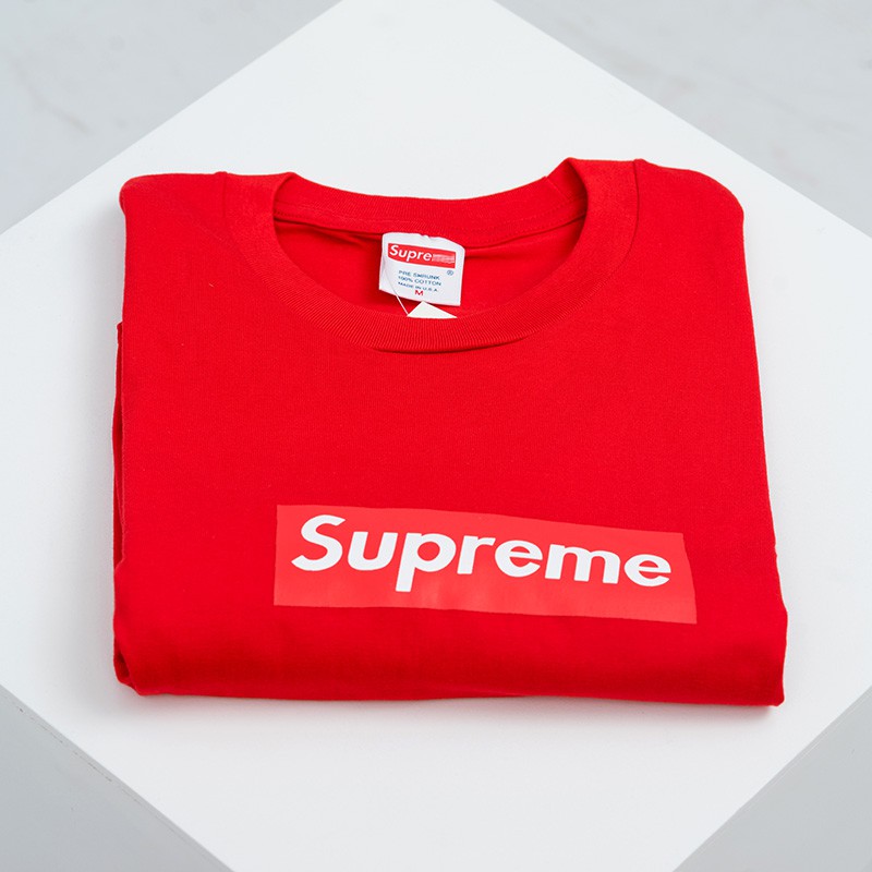 supreme red box logo t shirt