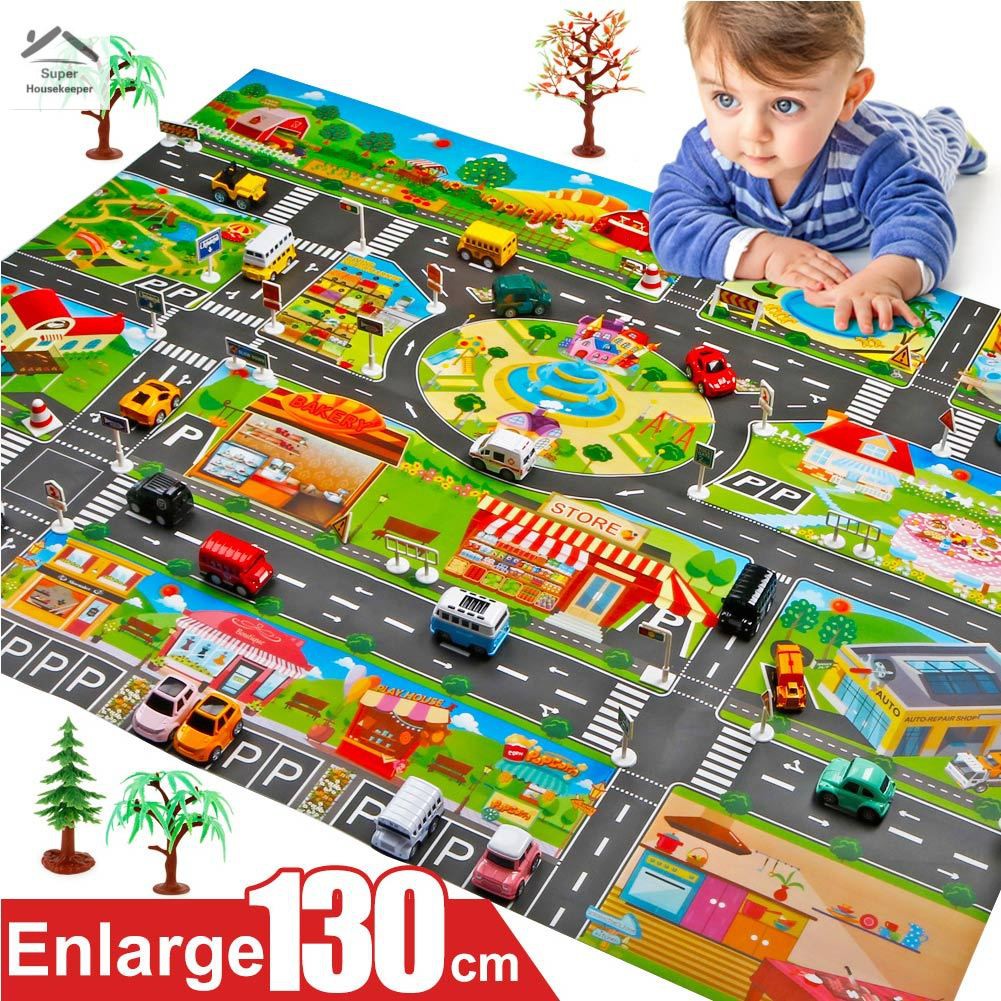 Children Play Mats House Traffic Road Signs Car Model Parking City