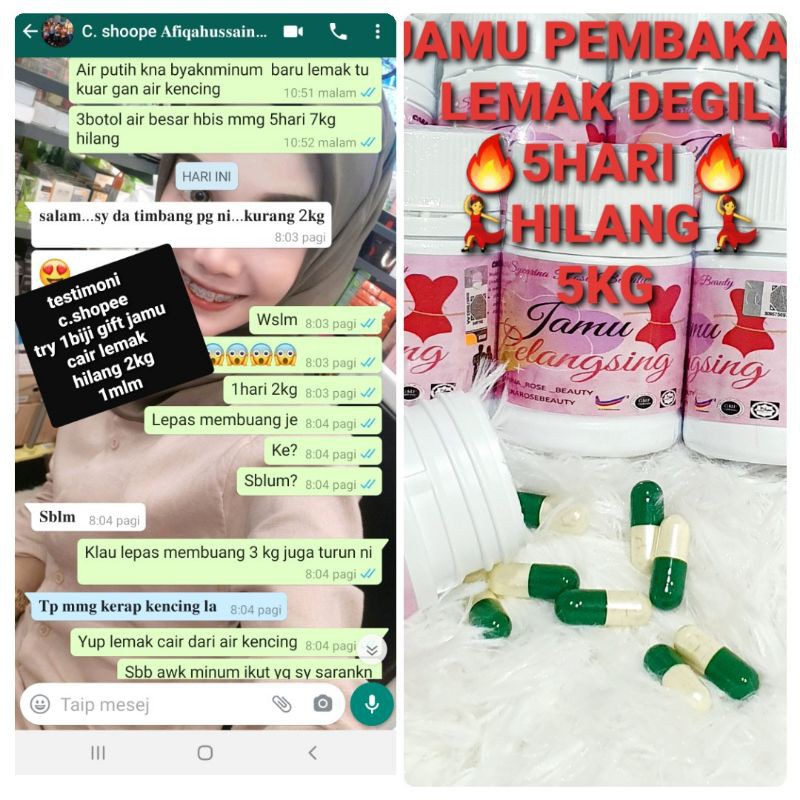 Jamu Kurus Pencair Lemak Pantas 1 Hari Hilang 2kg Shopee Malaysia