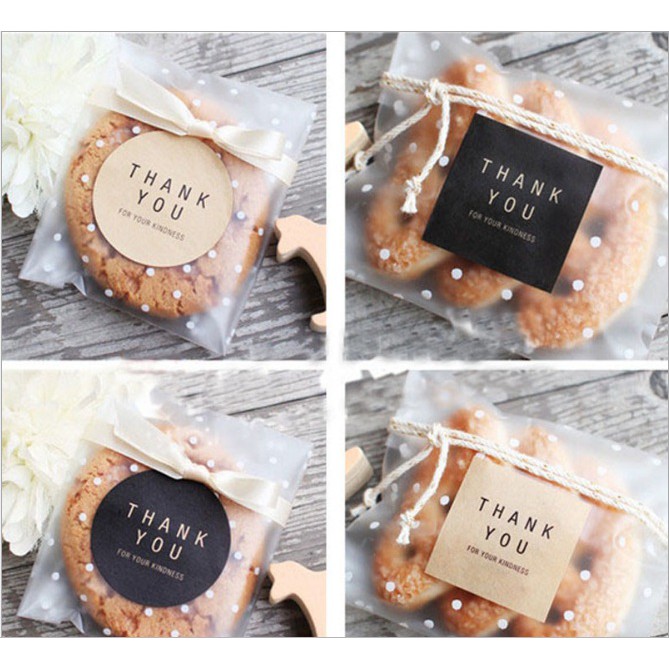 120pcs Round/Square Thank You Stickers, Label Kraft Sticker Baking DIY