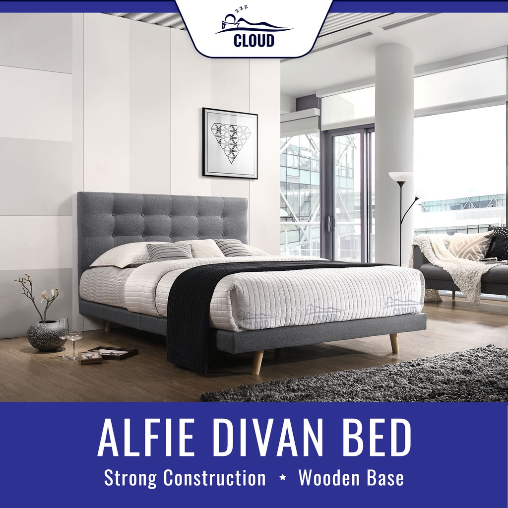 Cloud Alfie Divan Bed / 3 Size Available (Single / Queen / King) / Bedroom Furniture / Affordable Bed