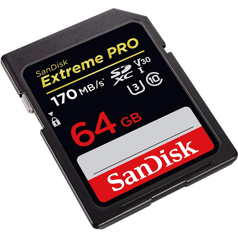 SanDisk Extreme PRO 64GB UHS-I/U3 SDXC Flash Memory Card with up to 170MB/s- SDSDXXY-064G