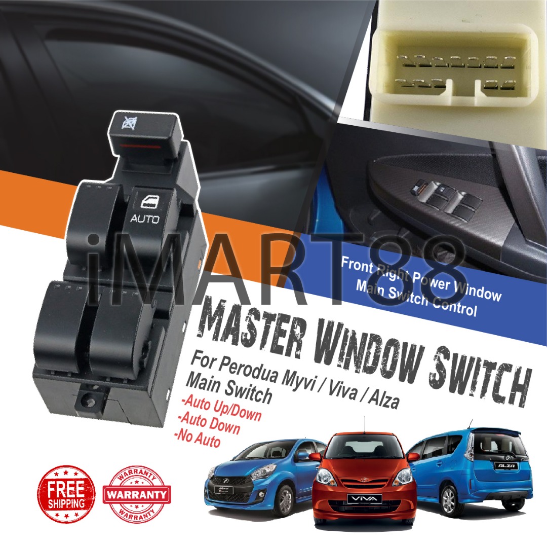 Original Perodua Myvi Viva Alza Main Power Window Switch Suis Cermin Tingkap Naik Turun Jp Spec Auto Up Down Shopee Malaysia