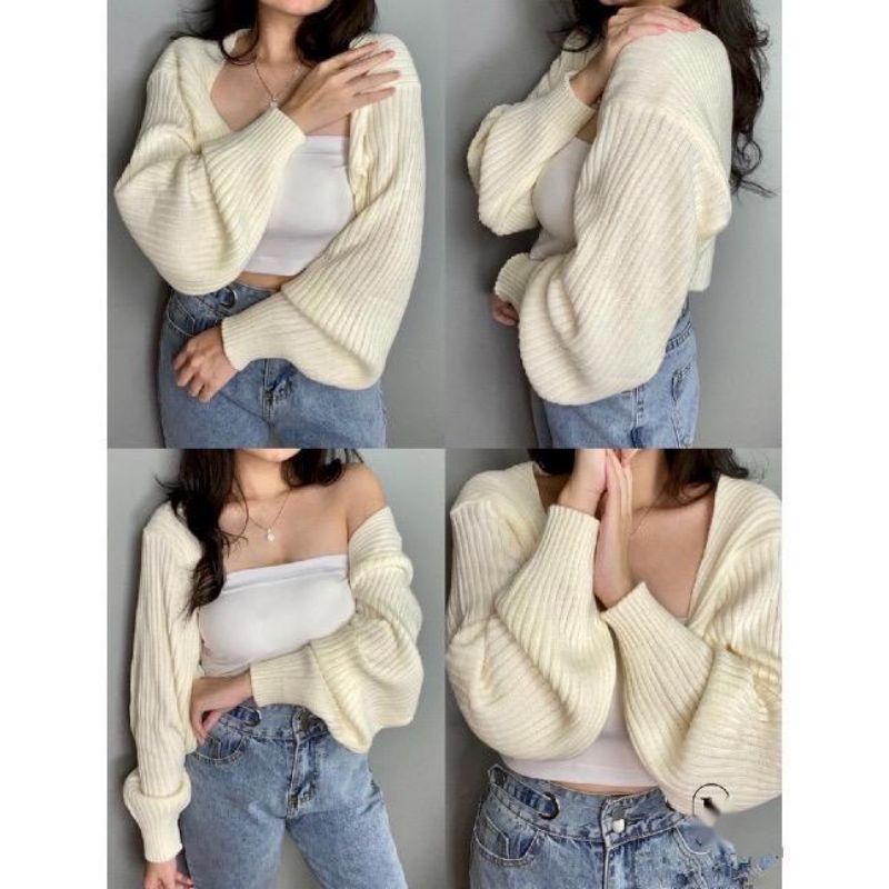 LIAM Oversize Crop Cardigan - Bolero Cardy Knit