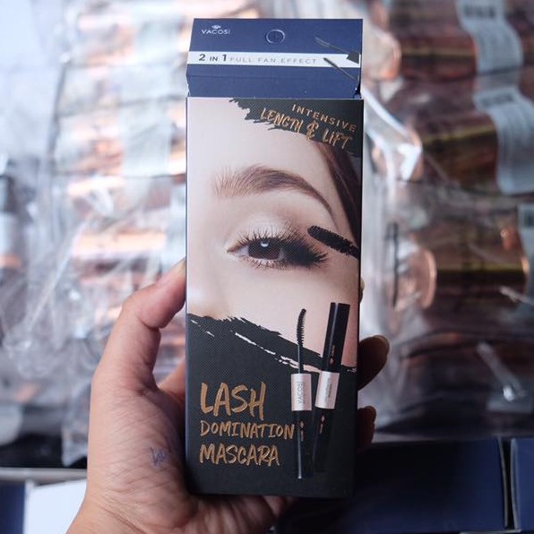 Vacosi Natural Lash Domination Mascara 2 Heads Lengthening and Freshening Eyelashes
