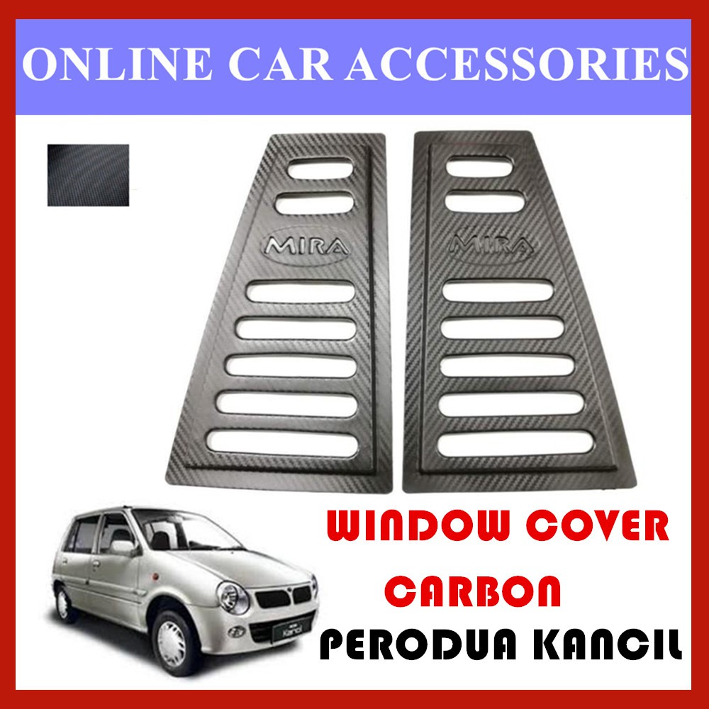 Perodua Kancil(1994-2009)Triangle Mirror Panel Rear Side Window Cover Carbon 3D