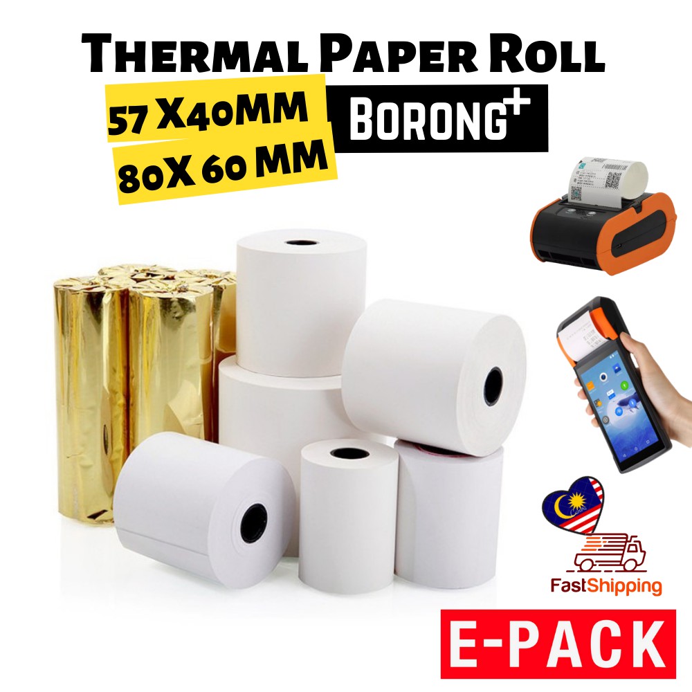 Thermal RECEIPT Paper Thermal Paper Roll Kertas Resit Cash Register 2 ...