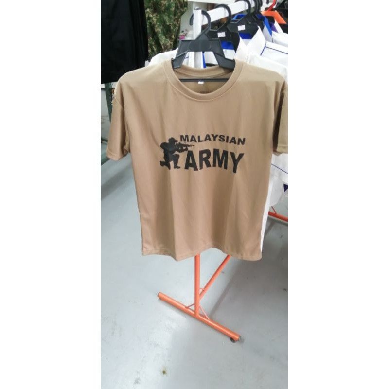 T Shirt Microfiber Warna Sand Design Army Warna Inner Tentera Darat