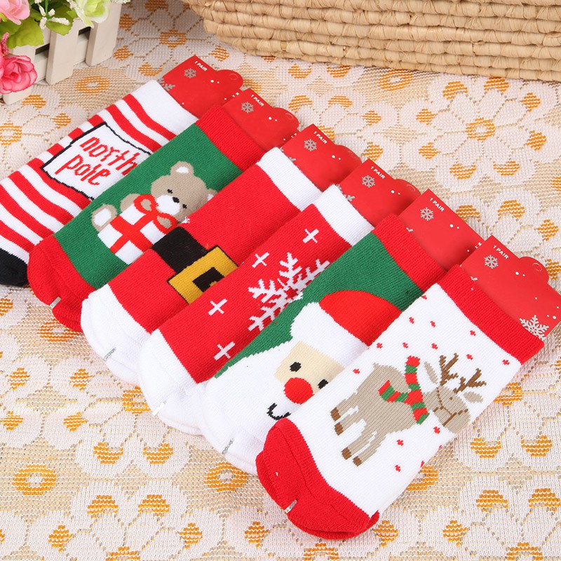 Baby Cotton Socks Newborn Infant Toddler Boys Girls Christmas Soft Stocking