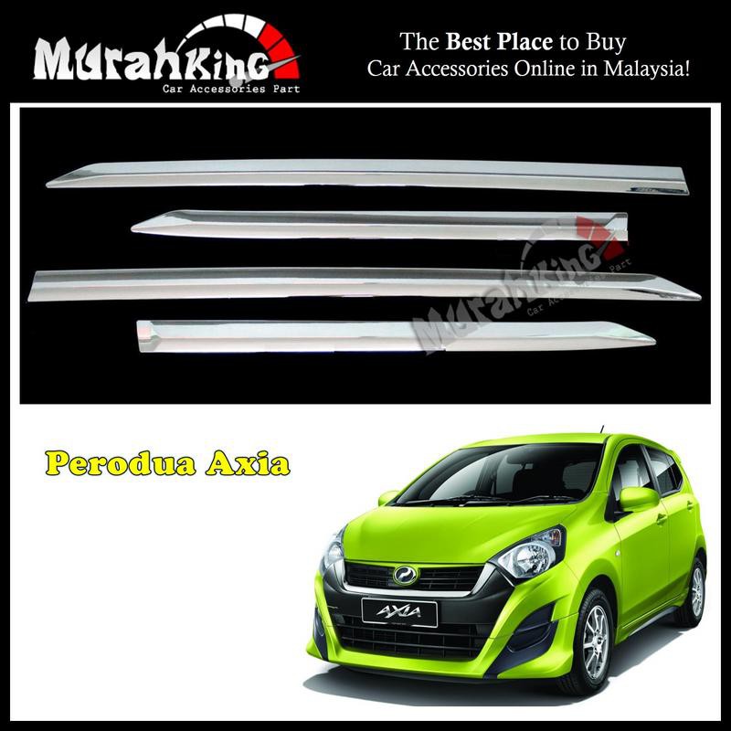 Perodua Axia 2014 2018 Car Side Door Chrome Moulding 4pcs Shopee Malaysia