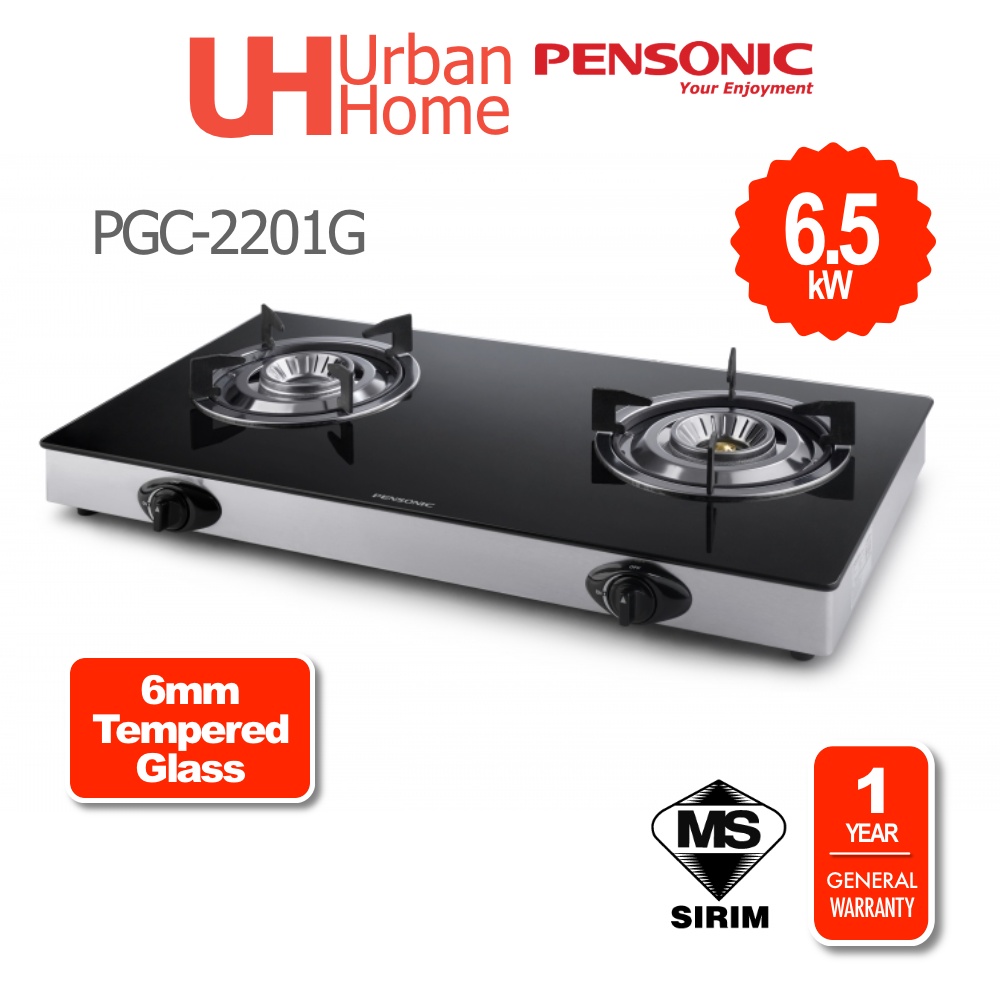 Pensonic Table Top Tempered Glass Gas Cooker Hob Dapur (PGC2201G