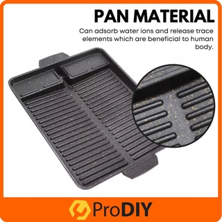 Non-Stick Round Korean Grill Pan - 28cm Cast Iron Baking Pan For Indoor & Outdoor Cooking