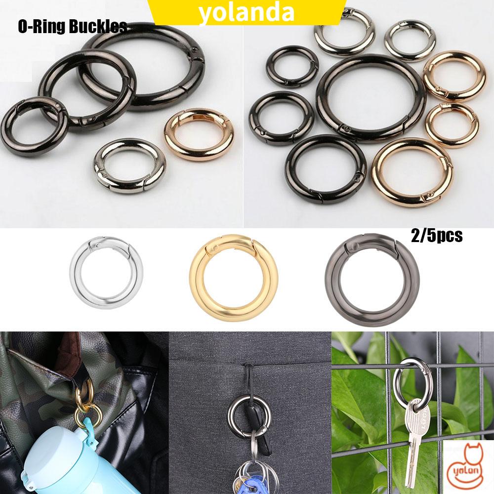 5PCs Alloy Spring O-Ring Oval Ring Buckle Outdoor Round Push Trigger Snap ac 