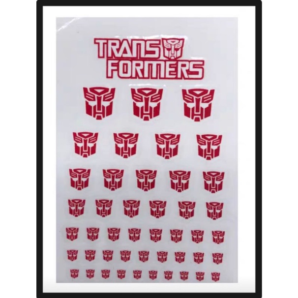 Transformers Stickers Set Autobot Logo Decepticon Logo Clear Type