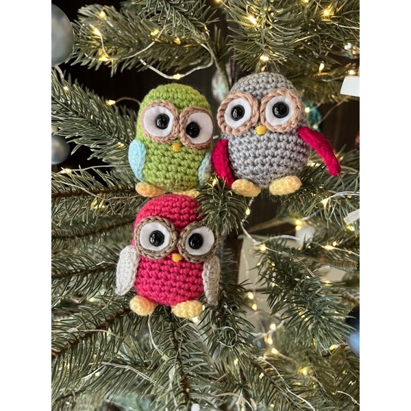 Owl - Handmade Threadwork Stuffed Christmas Ornament 11