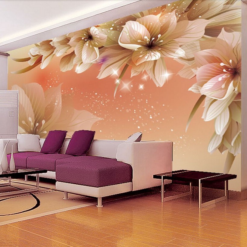 Custom Wallpaper 3d Modern Romantic Rose Art Wall Mural Wall Sticker Poster