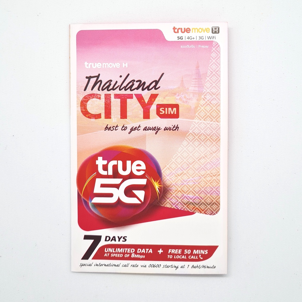 Thai SIM Card TRUEMOVE with UNLIMITED DATA ( No Cap/No Limit) in