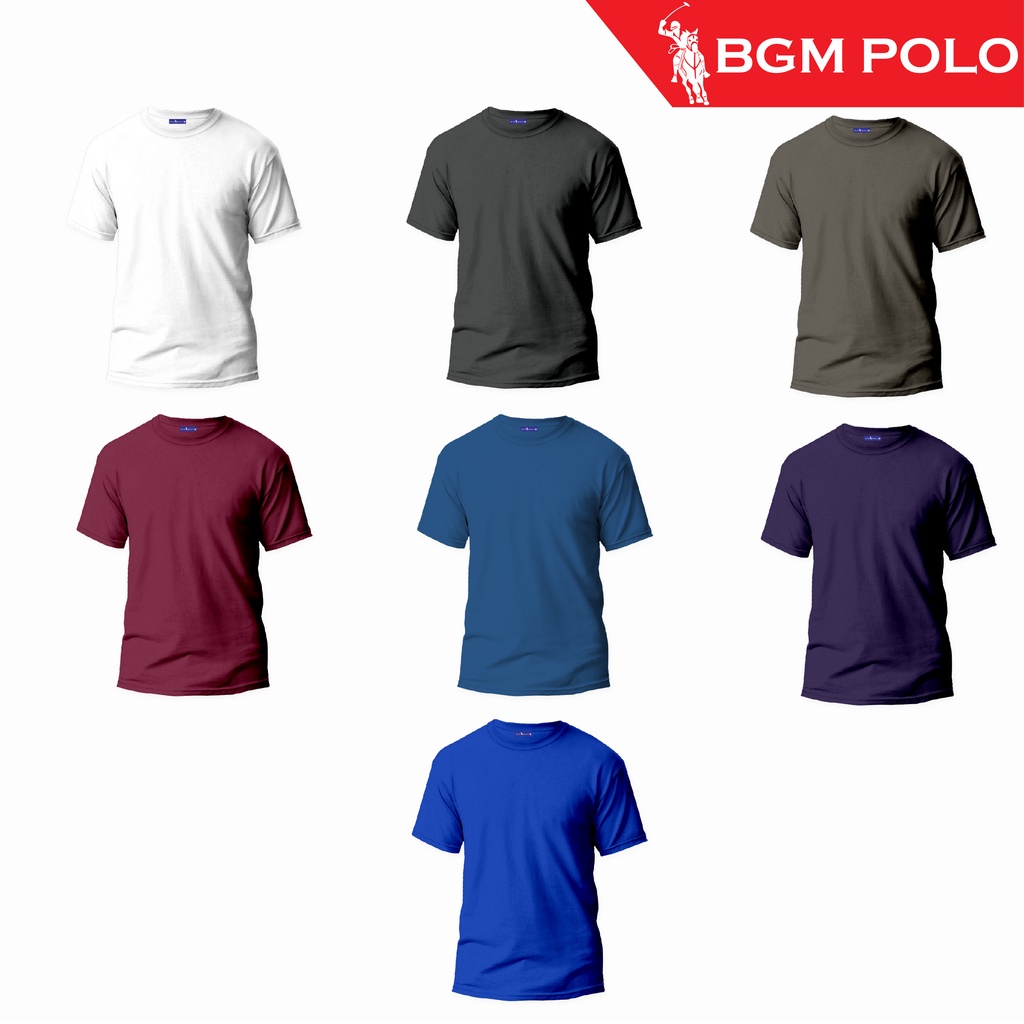 BGM POLO Unisex Cotton Plain Round Neck T- Shirt -BPPMTRN004-MX - T-Shirt Kosong