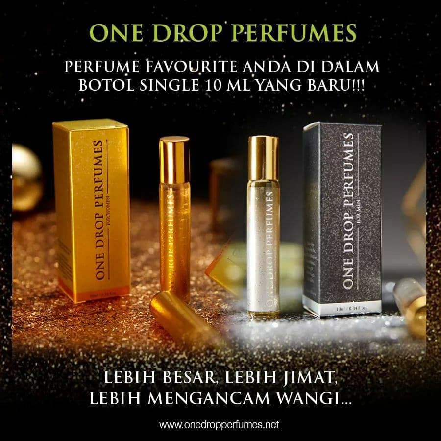 ONE DROP PERFUME 10ML SINGLE BOTTLE / 100% PATI MINYAK WANGI / FREE ALCOHOL / NO ADDED WATER / LONG LASTING FRAGRANCES