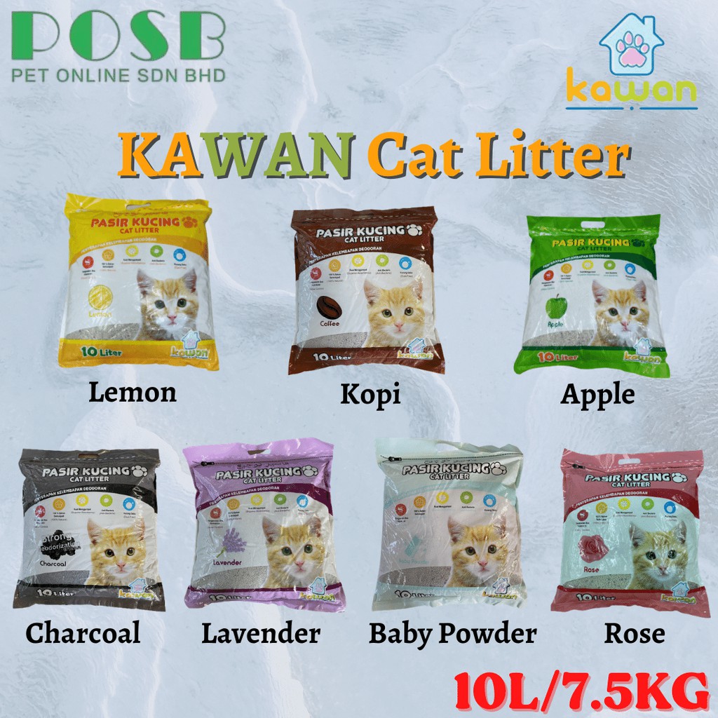 KAWAN Premium Cat Litter 10L (7.5kg) / KAWAN Pasir Kucing 10L / Pasir