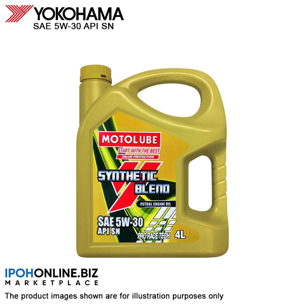 YOKOHAMA MOTOLUBE 4L Synthetic Blend Petrol Engine Oil SAE 5W30 API SN