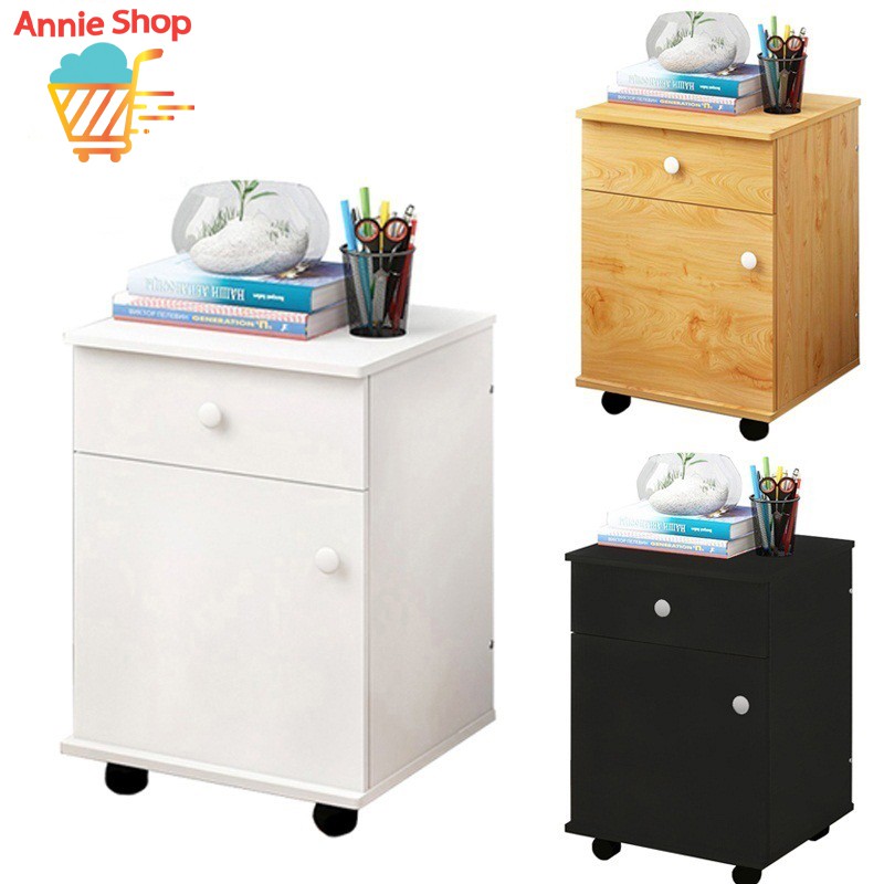 Annie 2 Drawer Wooden Bedroom Nightstands Cabinet Bedside Table With Wheels Shopee Malaysia