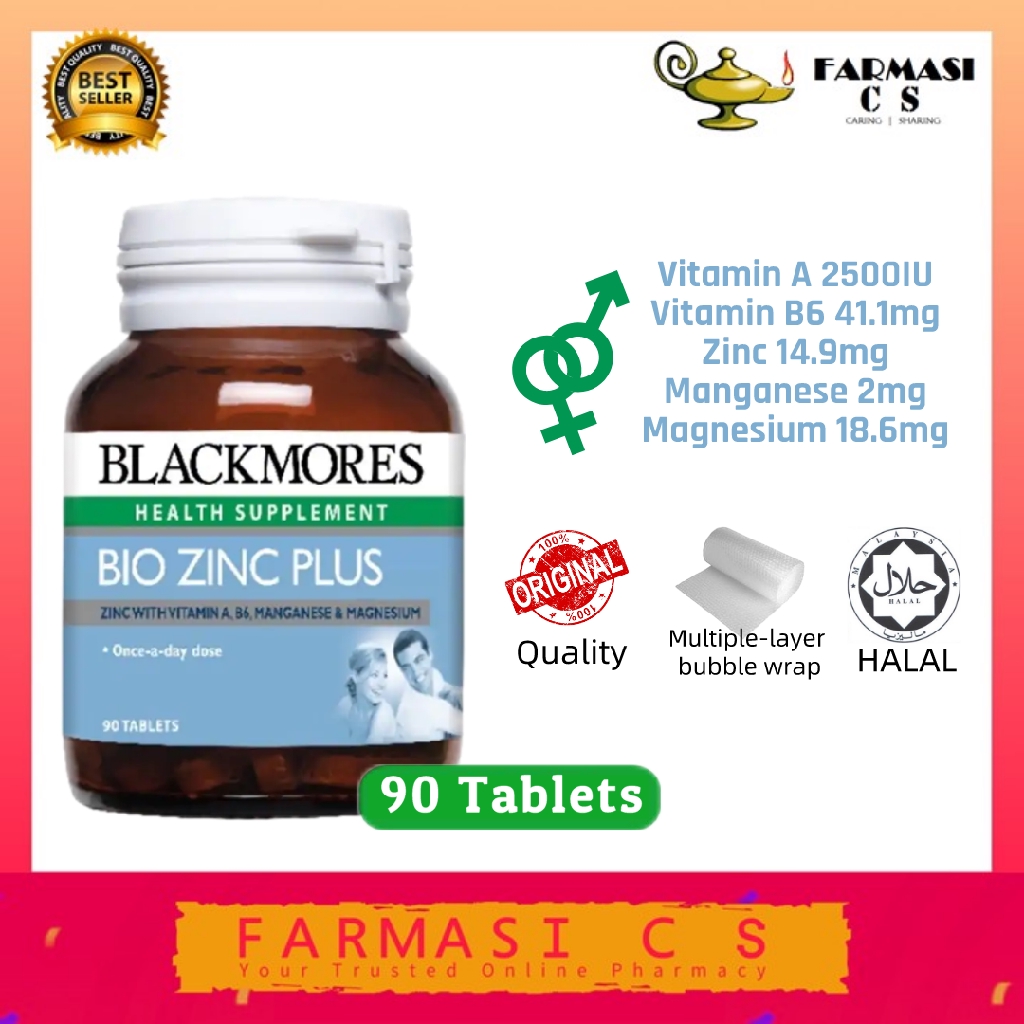 Blackmores Bio Zinc Plus 90 Tablets Exp 8 2022 Men Man Woman Women Skin Hair Nail Malaysia