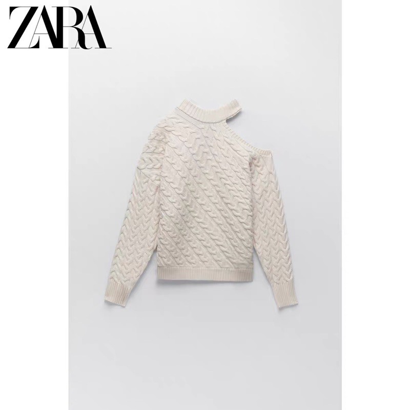 zara knit sweater with cut out detail