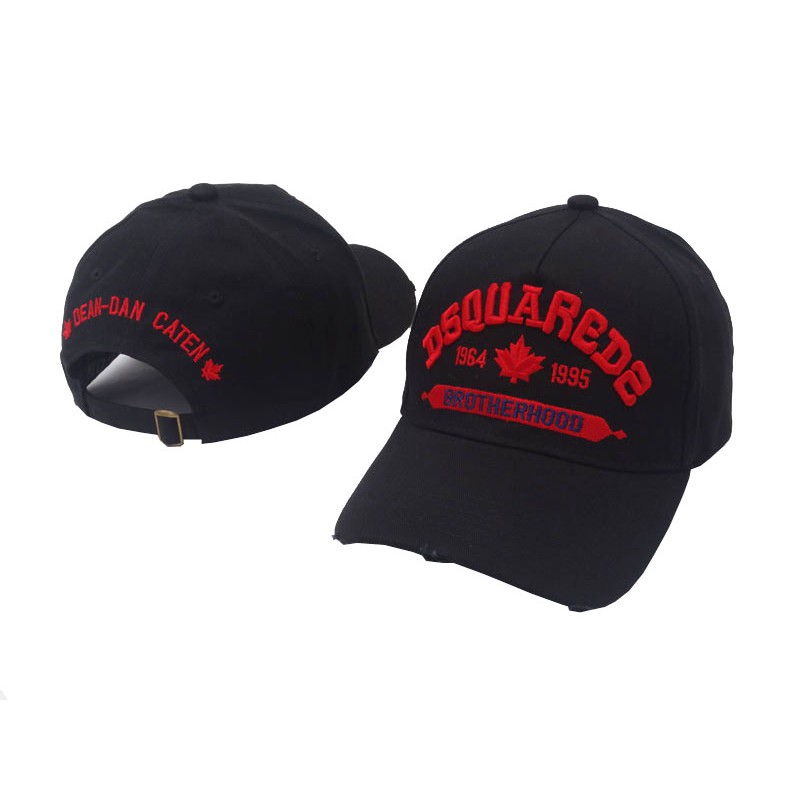 dsquared brotherhood cap black and red