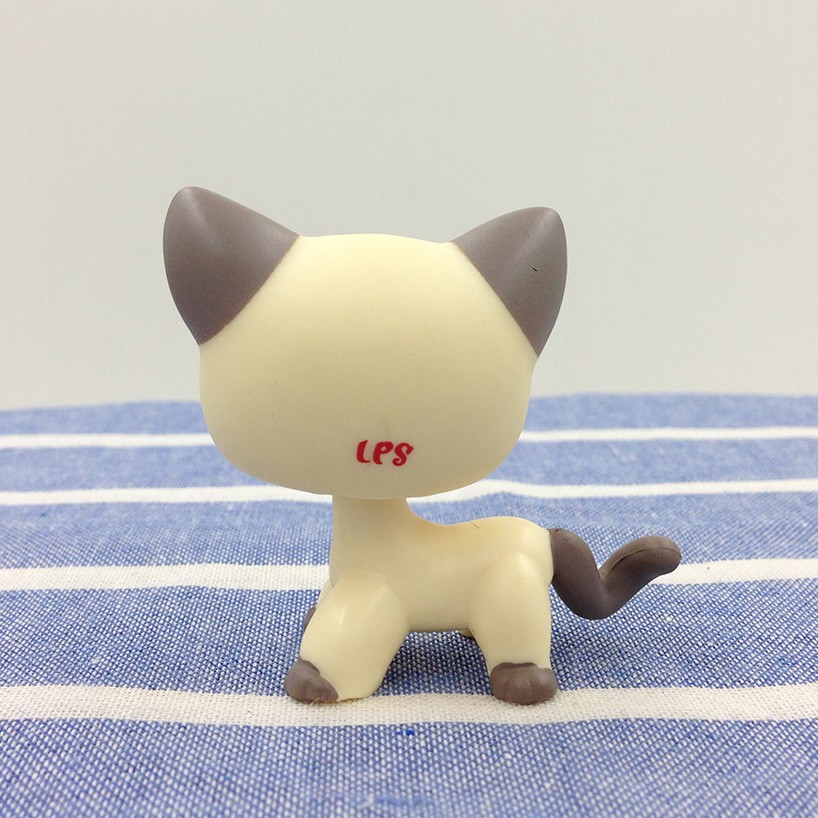 Littlest Pet Shop LPS #1116 Grey Ear Eyeshade Short Hair Kitty Cat Green Eye Toy 