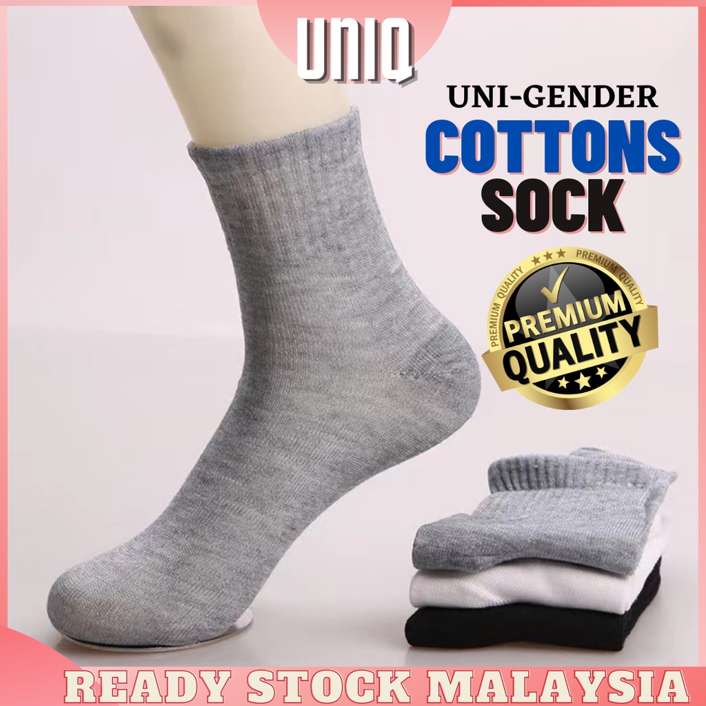 READY STOCK UNIQ Comfortable Long Socks Office Sock Sneakers Shoes Stokin Work Socks School Stokin Sekolah SK LONG