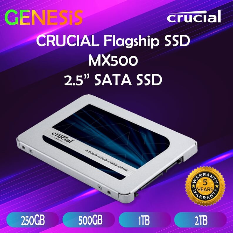 [HIGH PERFROMANCE] CRUCIAL MX500 SSD 3D NAND SATA III 2.5 INCH- 250GB