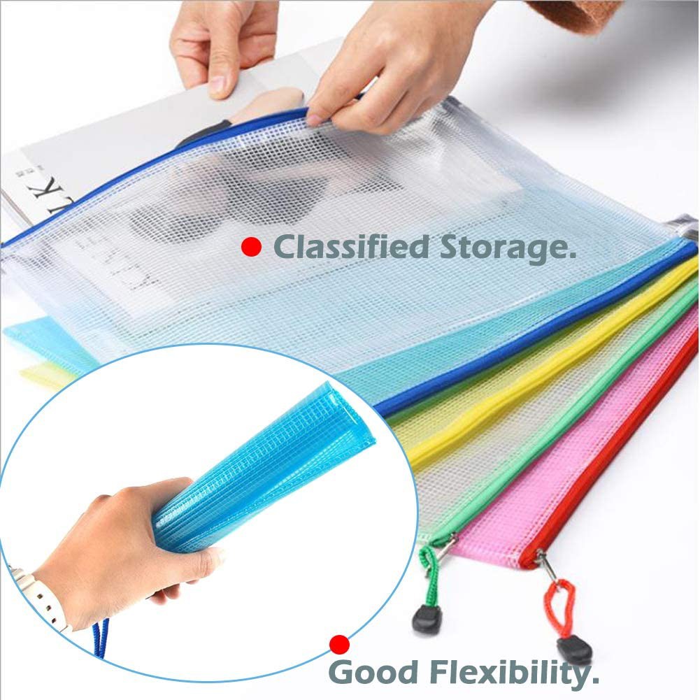 A4 File Folder Document Bag Zip Zipper Bags Waterproof Plastic Pouch
