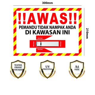 Sticker Awas untuk Lori/Bus/Kenderaan Panjang dan Lebar [water proof ...