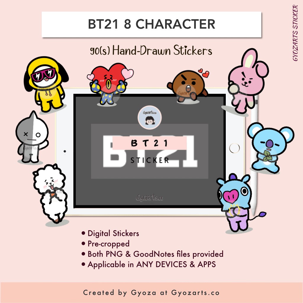 bt21 character sticker png sticker goodnotes format goodnotes notability shopee malaysia