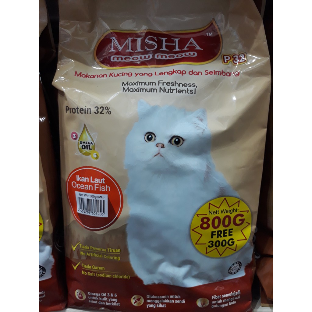 MISHA MAKANAN KUCING Ocean Fish 0.8kg or 1.7kg | Shopee Malaysia