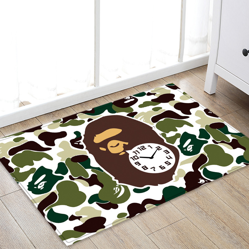 BAPE/A BATHING APE Round Flannel Non-slip Door mat Bedroom Floor Area Rug Carpet 
