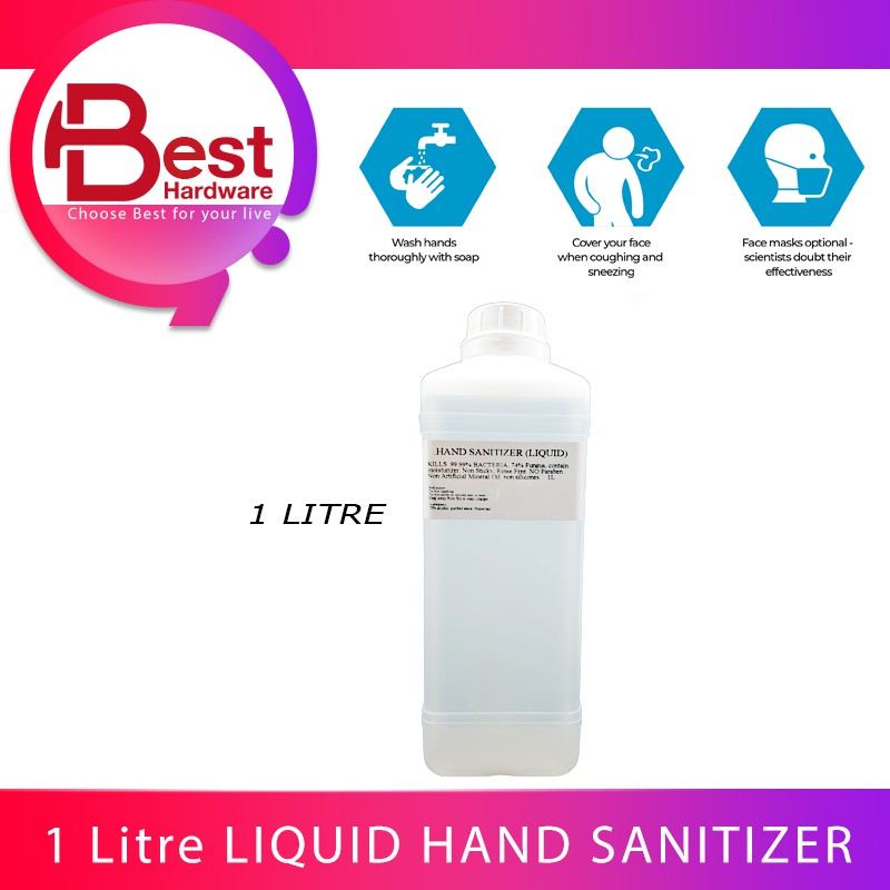 BEST HARDWARE 1 LITRE LIQUID HAND SANITIZER (KILL 99.99 BACTERIA AND