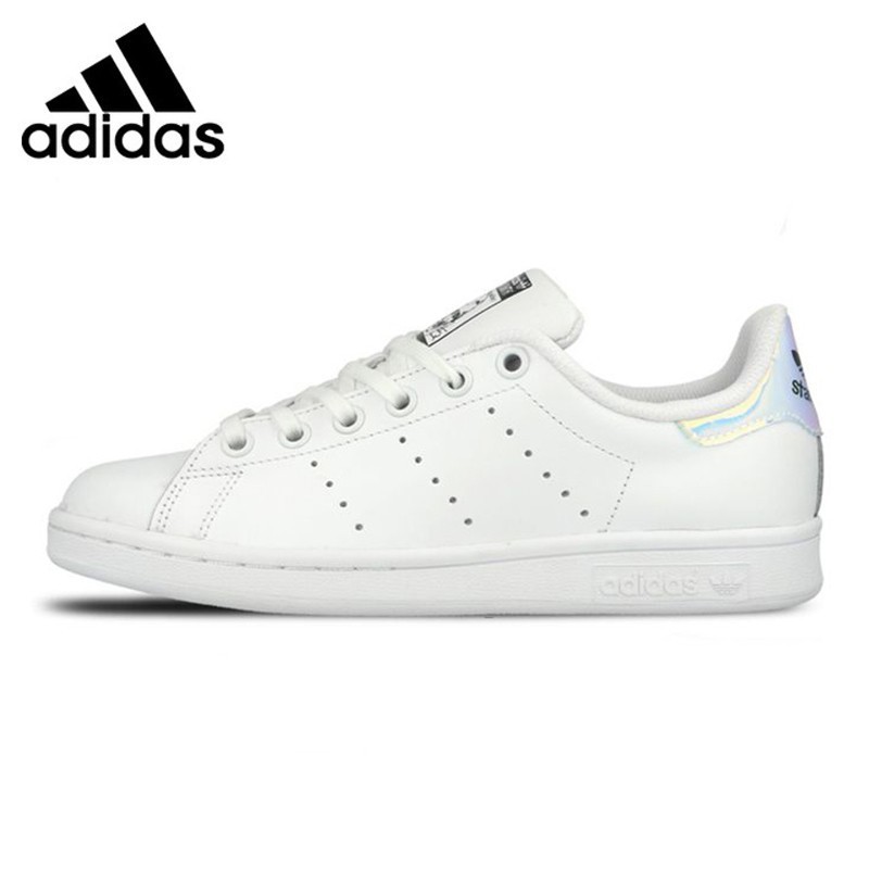 Adidas STAN SMITH Women's Walking Shoes, White & Sky Blue, L Adidas STAN SMITH Women's Walking Shoes, White & Sky Blue, L