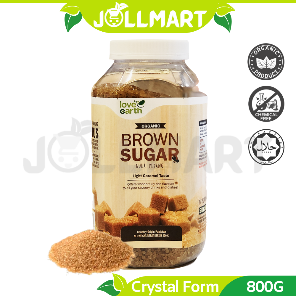 Love Earth Brown Sugar Light Caramel Taste 800g Gula Perang Organik Gula Merah Jollmart Shopee Malaysia