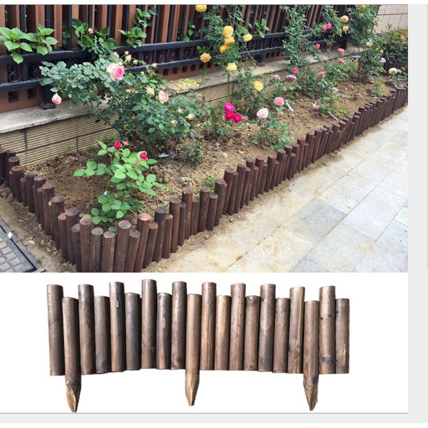 Interlocking 100 cm Landscaping Solid Wooden Garden Decoration Edging