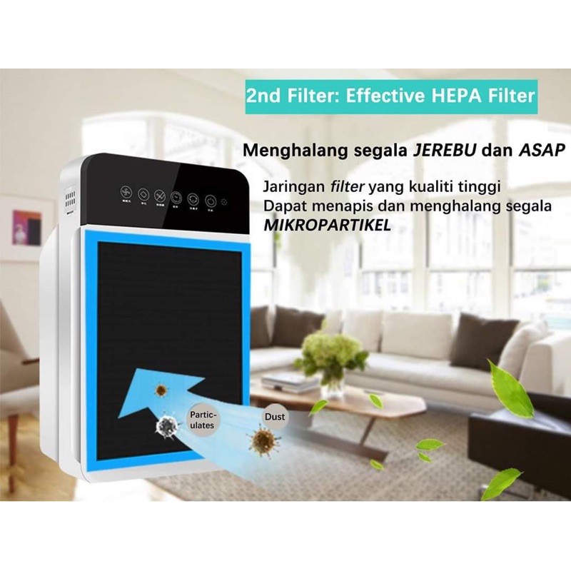Air Purifier Anti Bacteria Hepafilter Negative Ion English Version Penapis Udara Shopee Malaysia