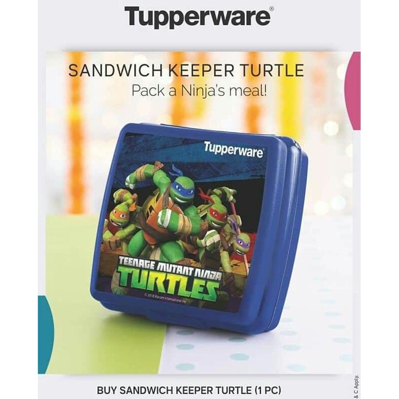 Tupperware Sandwich Keeper (Peanuts/Ninja Turtles/Peppa Pig) | Shopee ...