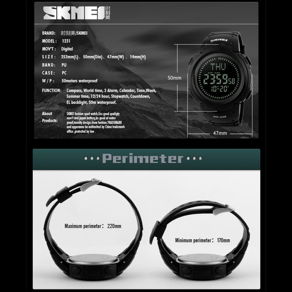 skmei 1231 watch manual