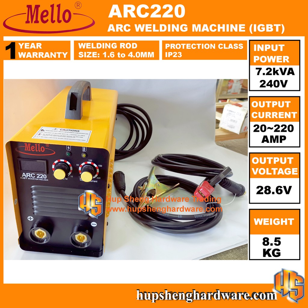 MELLO ARC220 Inverter ARC Welding Machine Steel Welding Metal Welding Cast Iron Welding IGBT