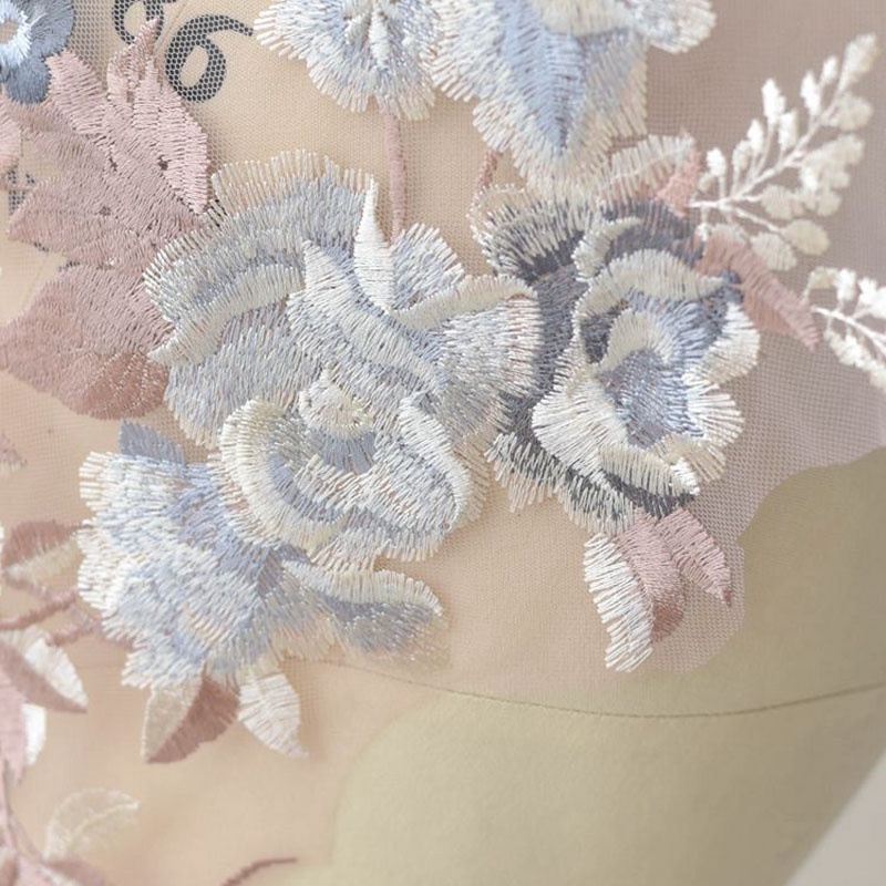 Multi Versatile 1 Set Flower Embroidery Patch Wedding Dress Clothing Sew Floral Patches Diy Lace Fabrics Applique Fab... - Image 5