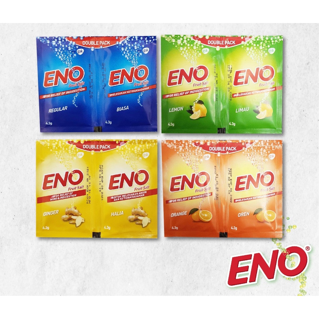 ENO SACHET 4.3GM X 2'S GINGER/LEMON/ORANGE/REGULAR Shopee Malaysia
