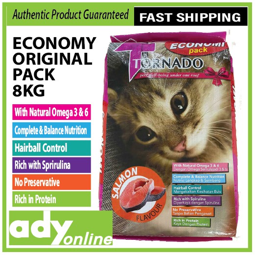 MAKANAN KUCING MURAH READY STOCK Tornado Cat Food Salmon u003cEconomy 