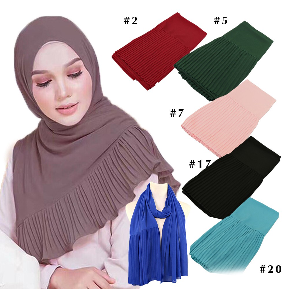 Trendy Ruffles Hijab Scarf Muslim Shawl